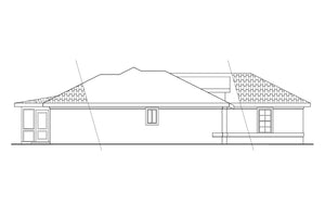 AM7788-A Southwestern House Left Elevation, 3 Bedrooms, 2 Bathrooms | 11-031 Camille 