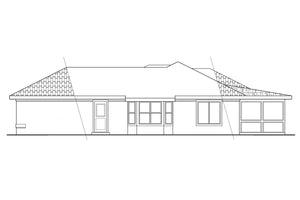 AM7788-A Southwestern House Right Elevation, 3 Bedrooms, 2 Bathrooms | 11-031 Camille 