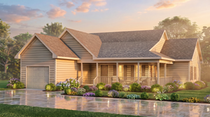 A8320-A Contemporary House, 3 Bedrooms, 2 Bathrooms | Foxfire House Plan Exterior-2
