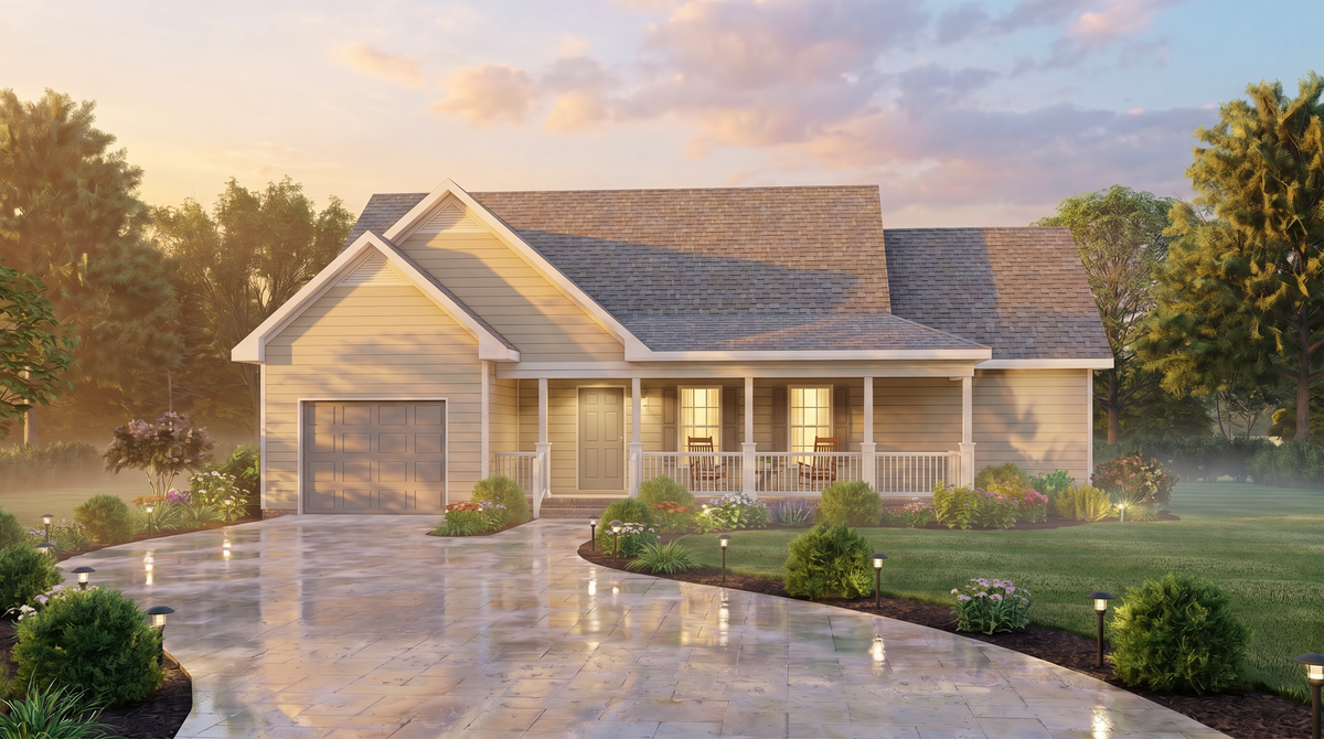 A8320-A Contemporary House, 3 Bedrooms, 2 Bathrooms | Foxfire House Plan Exterior
