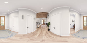 A8073-A Modern Farmhouse Foyer Panorama, 3 Bedrooms, 2.5 Bathrooms | Persimmon House Plan 