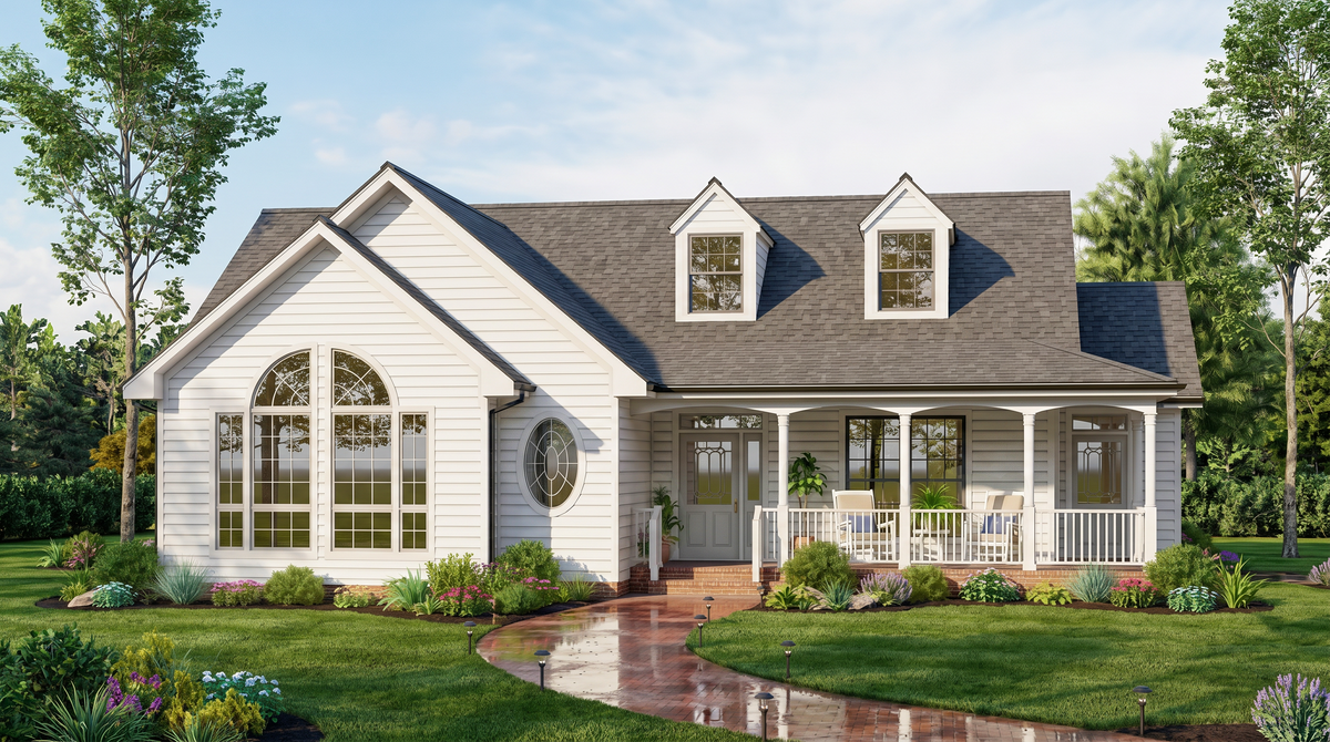 A8203-A Modern Farmhouse, 3 Bedrooms, 2 Bathrooms | Zachary House Plan Exterior-2