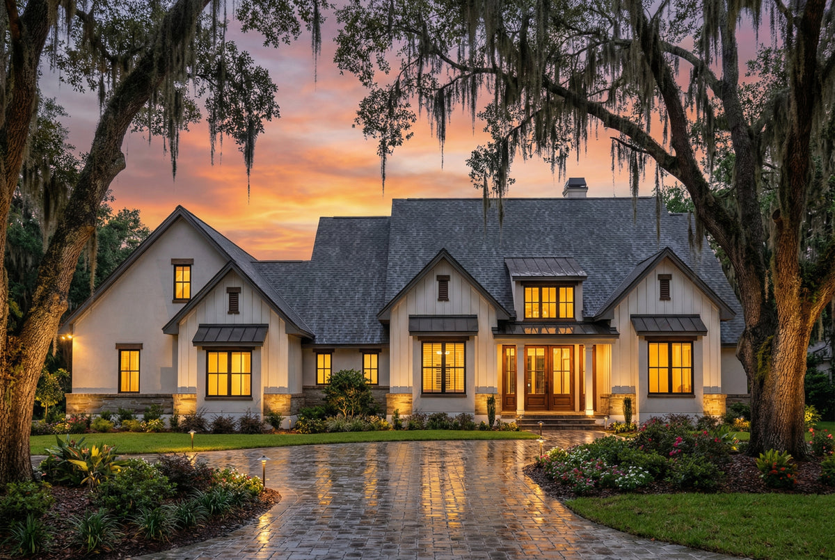 B7778-A Modern Farmhouse, 4 Bedrooms, 3.5 Bathrooms | Silverbrook House Plan Exterior