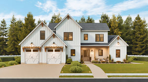 A8484-A Bluefern Valley Main Image Exterior 3 beds, 3 baths, modern farmhouse plan Exterior 2