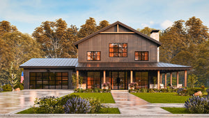26036 Whistlewood 2 House Plan, Modern Farmhouse 3 Beds, 2.5 Baths Front Day Exterior 1