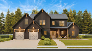 A8484-A Bluefern Valley Main Image Exterior 3 beds, 3 baths, modern farmhouse plan