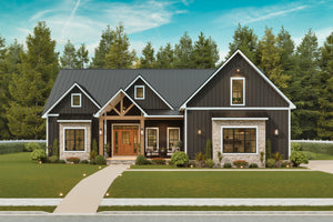 A7683-A Modern Farmhouse, 3 Bedrooms, 3.5 Bathrooms | Whitemoore A House Plan Exterior-2