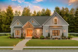 A7683-A Modern Farmhouse, 3 Bedrooms, 3.5 Bathrooms | Whitemoore A House Plan Exterior-4