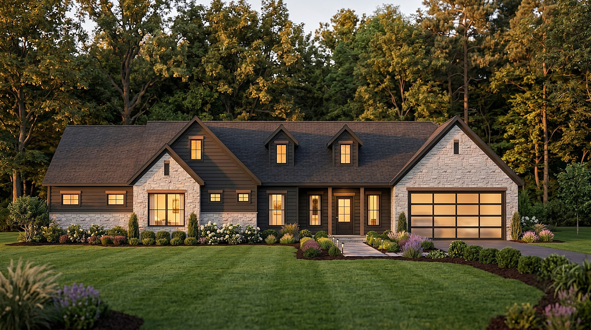 AJ8451-A Modern Farmhouse, 3 Bedrooms, 2 Bathrooms | Plan 1073 House Plan Exterior