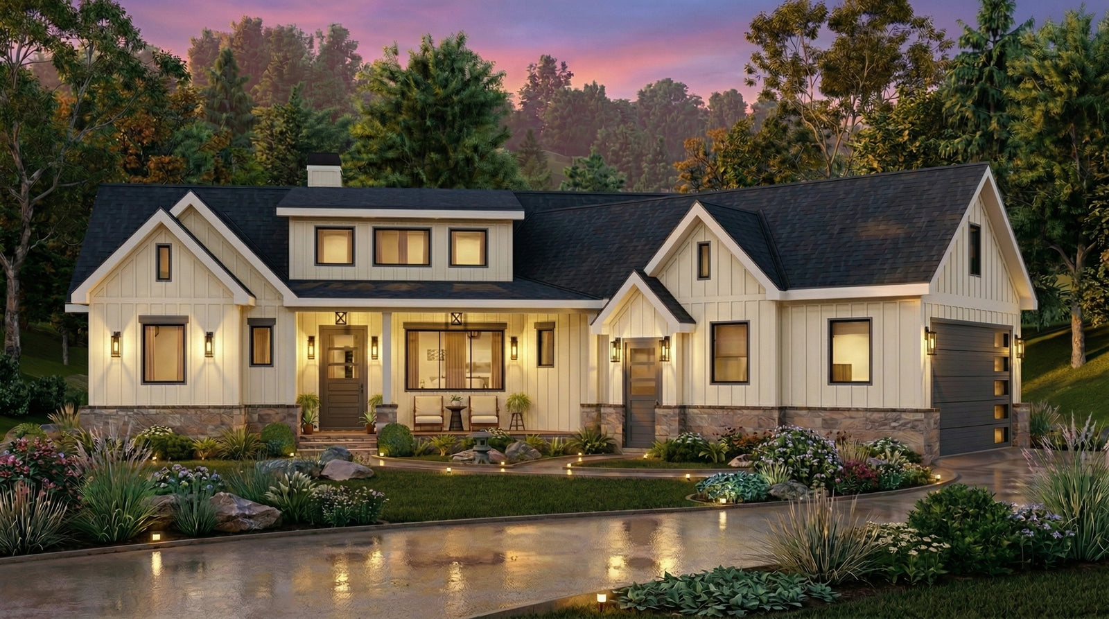 A802-A Urban Oak Contemporary Craftsman House Plan Main Image