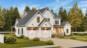 A8484-A Bluefern Valley Main Image Exterior 3 beds, 3 baths, modern farmhouse plan