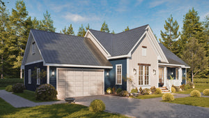 25124 Blues 3 Traditional Style Plan 3-Beds, 2.5 Bathrooms, Exterior-1