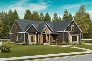 A7683-A Modern Farmhouse, 3 Bedrooms, 3.5 Bathrooms | Whitemoore A House Plan Exterior-6