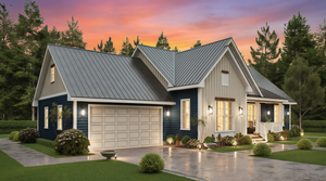 25124 Blues 3 Traditional Style Plan 3-Beds, 2.5 Bathrooms, Exterior-2 Left