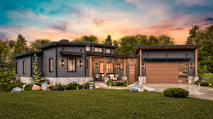A7971 Urban Valley Contemporary House Plan 3 beds, 2 baths, Exterior 4