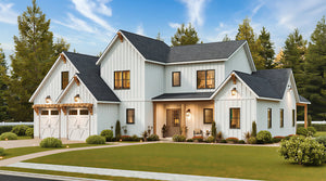 A8484-A Bluefern Valley Main Image Exterior 3 beds, 3 baths, modern farmhouse plan