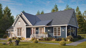 25124 Blues 3 Traditional Style Plan 3-Beds, 2.5 Bathrooms, Exterior-3 Right