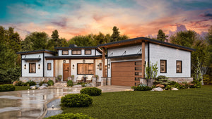 A7971 Urban Valley Contemporary House Plan 3 beds, 2 baths, Exterior White