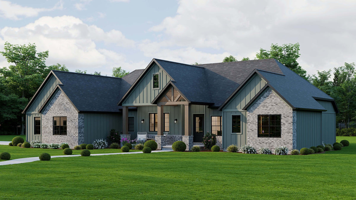 AJ7855-A Modern Farmhouse, 2 to 3 Bedrooms, 2.5 Bathrooms | Plan VD1066 Exterior-6