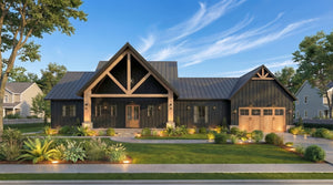 A8073-A Modern Farmhouse, 3 Bedrooms, 2.5 Bathrooms | Persimmon House Plan Exterior-4