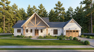 A8073-A Modern Farmhouse, 3 Bedrooms, 2.5 Bathrooms | Persimmon House Plan Exterior-2