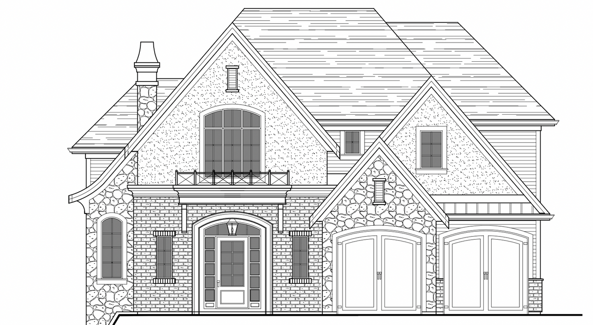 European Traditional Country House Plan with Optional Lower Level- 3241 Sq Ft