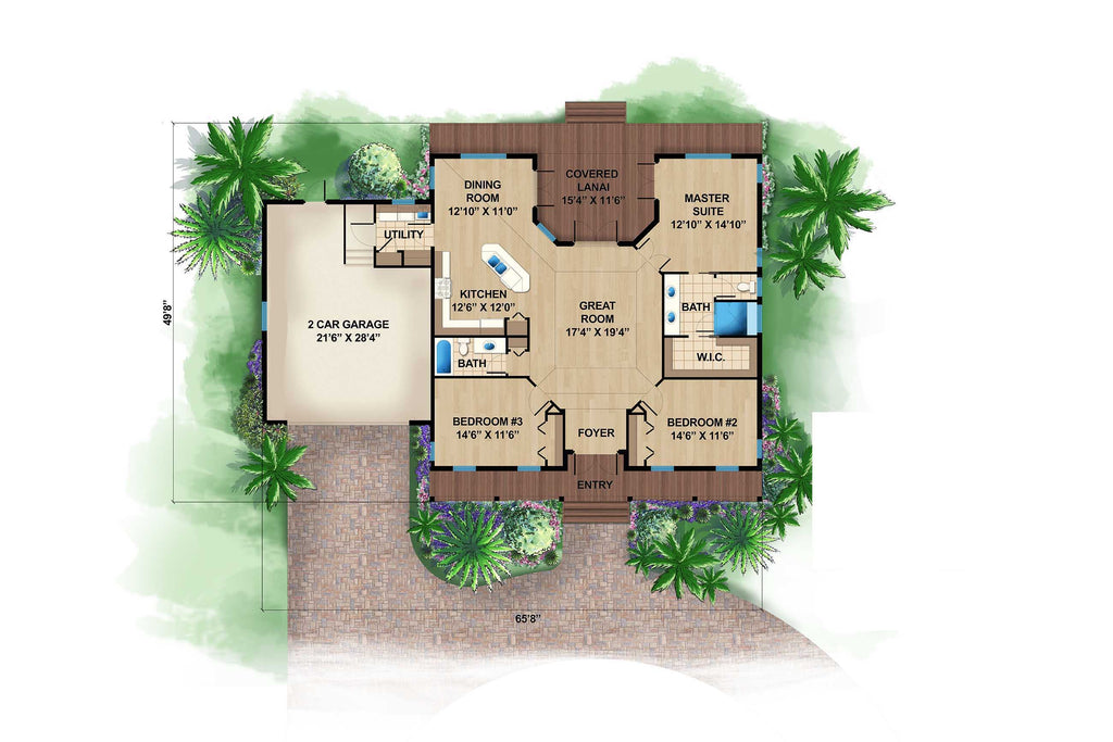 ambergris cay house main floor plan