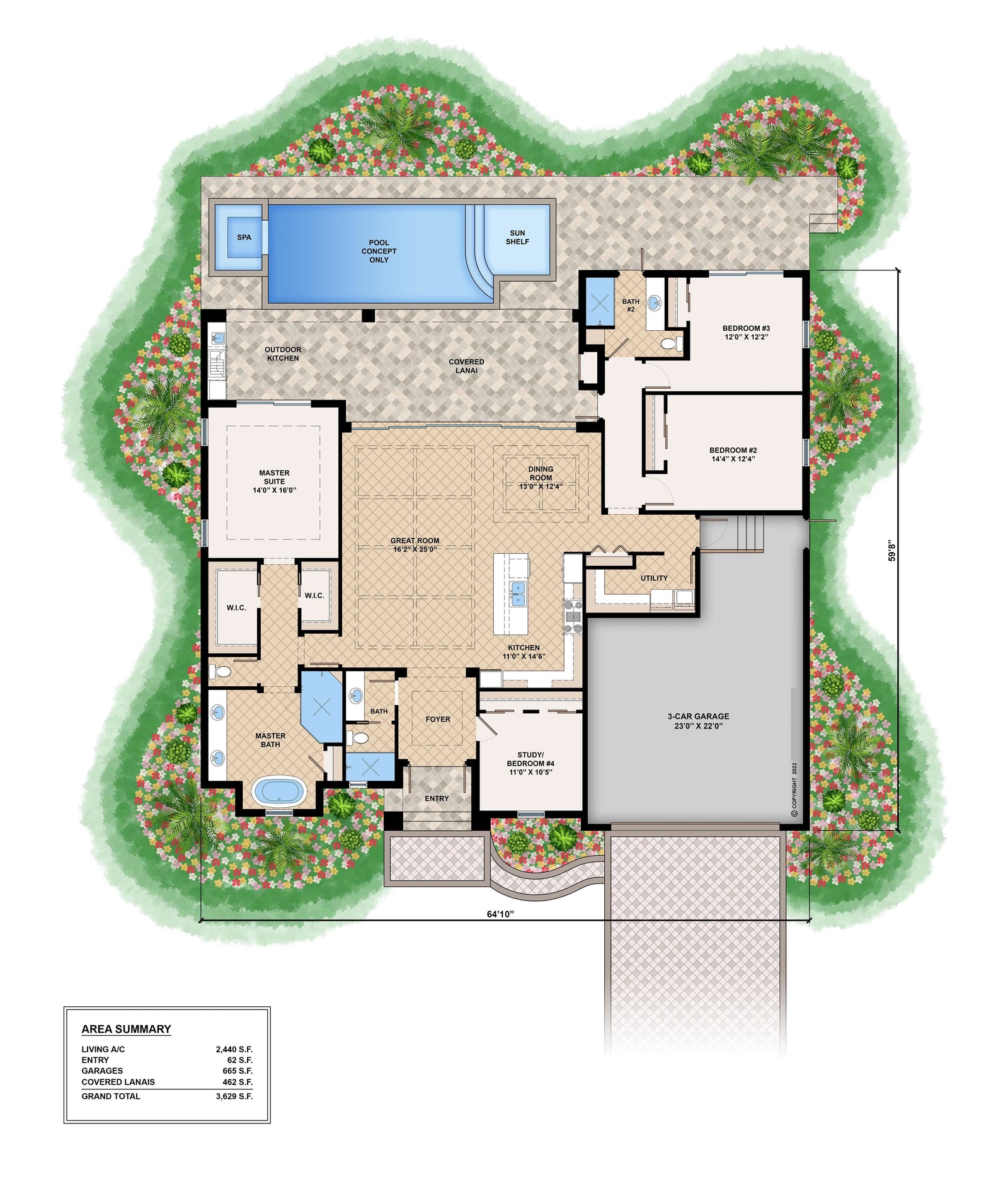 Barcelona House Plan - Archival Designs House Plans