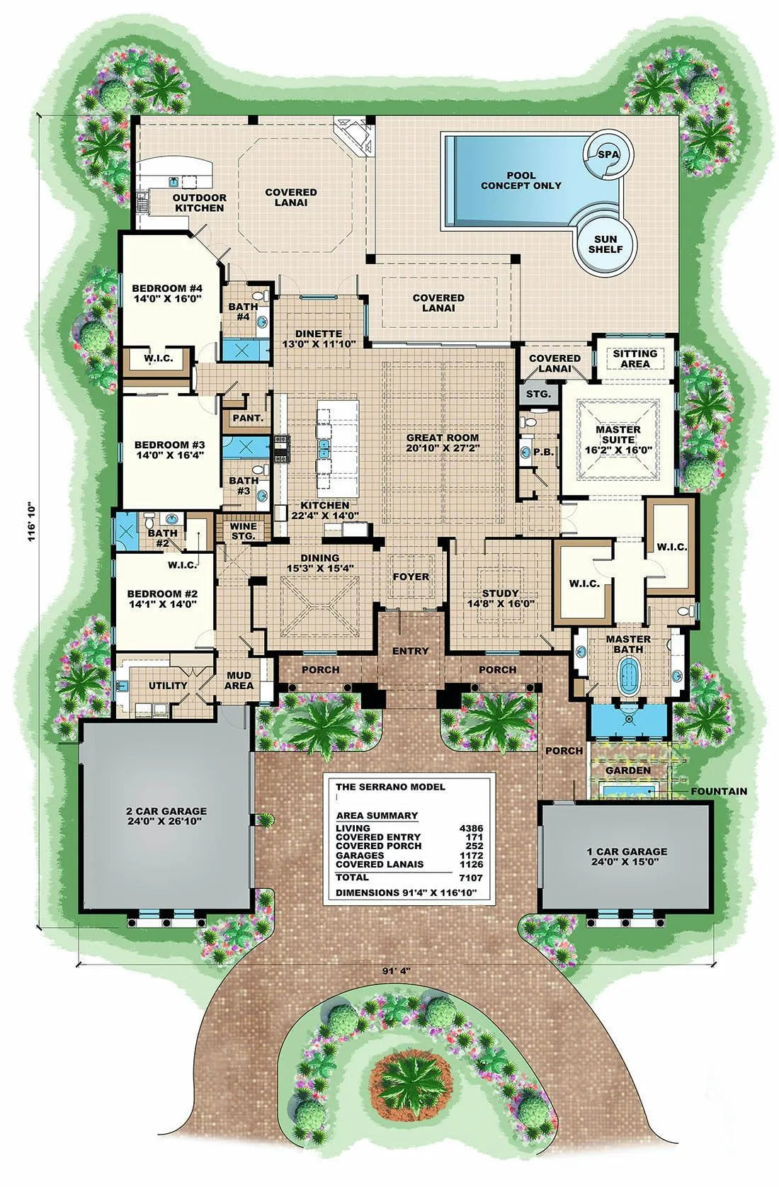 Serrano House Plan - Archival Designs House Plans