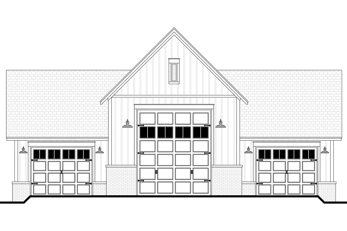 H8124-A Modern Farmhouse RV Garage | Norton Garage Plan Front CAD