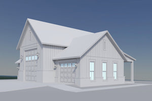 H8124-A Modern Farmhouse RV Garage | Norton Garage Plan Grayscale