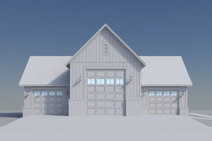 H8124-A Modern Farmhouse RV Garage | Norton Garage Plan Grayscale