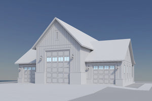 H8124-A Modern Farmhouse RV Garage | Norton Garage Plan  Grayscale