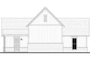 H8124-A Modern Farmhouse RV Garage | Norton Garage Plan Rear CAD
