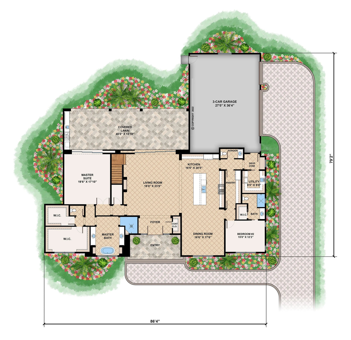 Montego House Plan - Archival Designs House Plans, floor plan