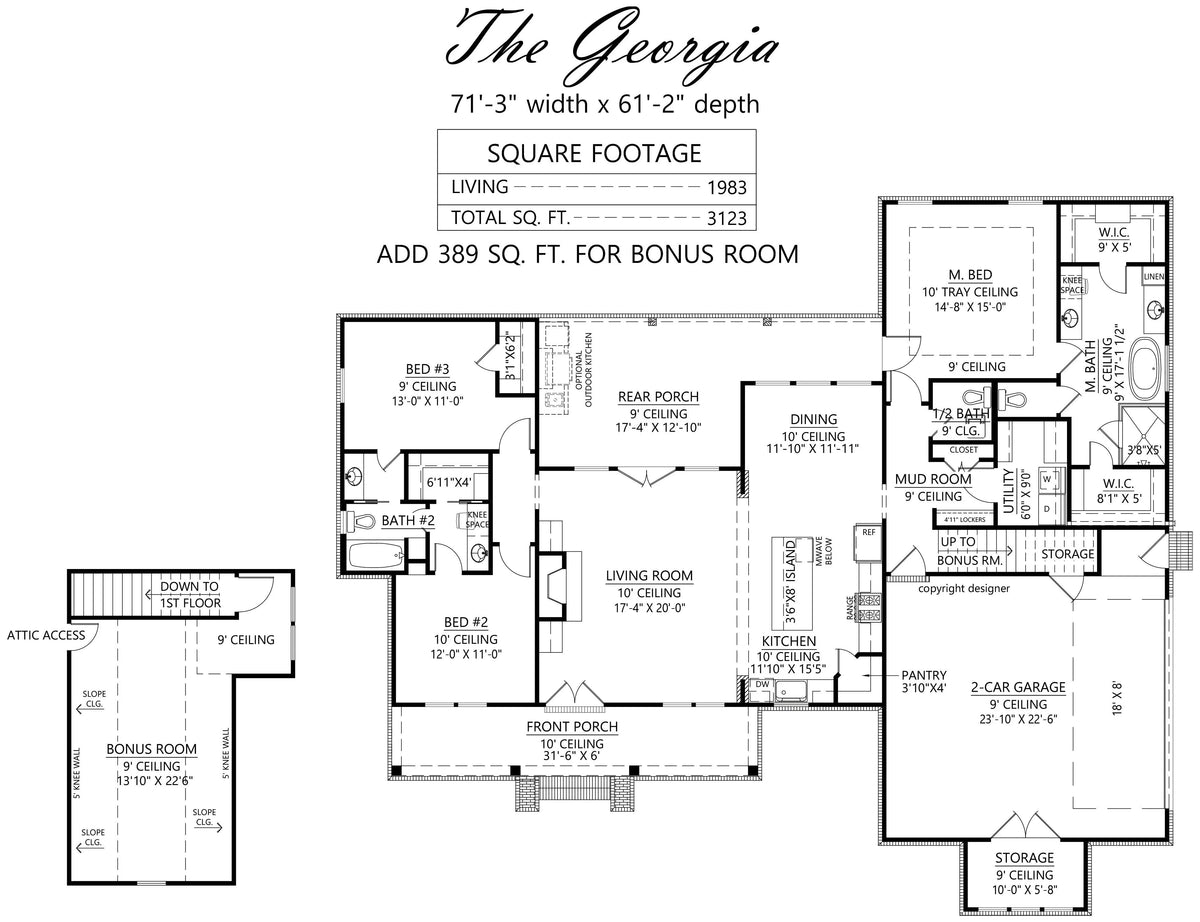 Georgia House Plan - Archival Designs House Plans. floor plan