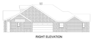 F8062-A Modern Farmhouse, 3 Bedrooms, 2.5 Bathrooms | Glen Rose Right Elevation