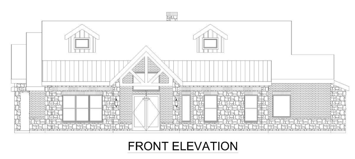 F8062-A Modern Farmhouse, 3 Bedrooms, 2.5 Bathrooms | Glen Rose Front Elevation