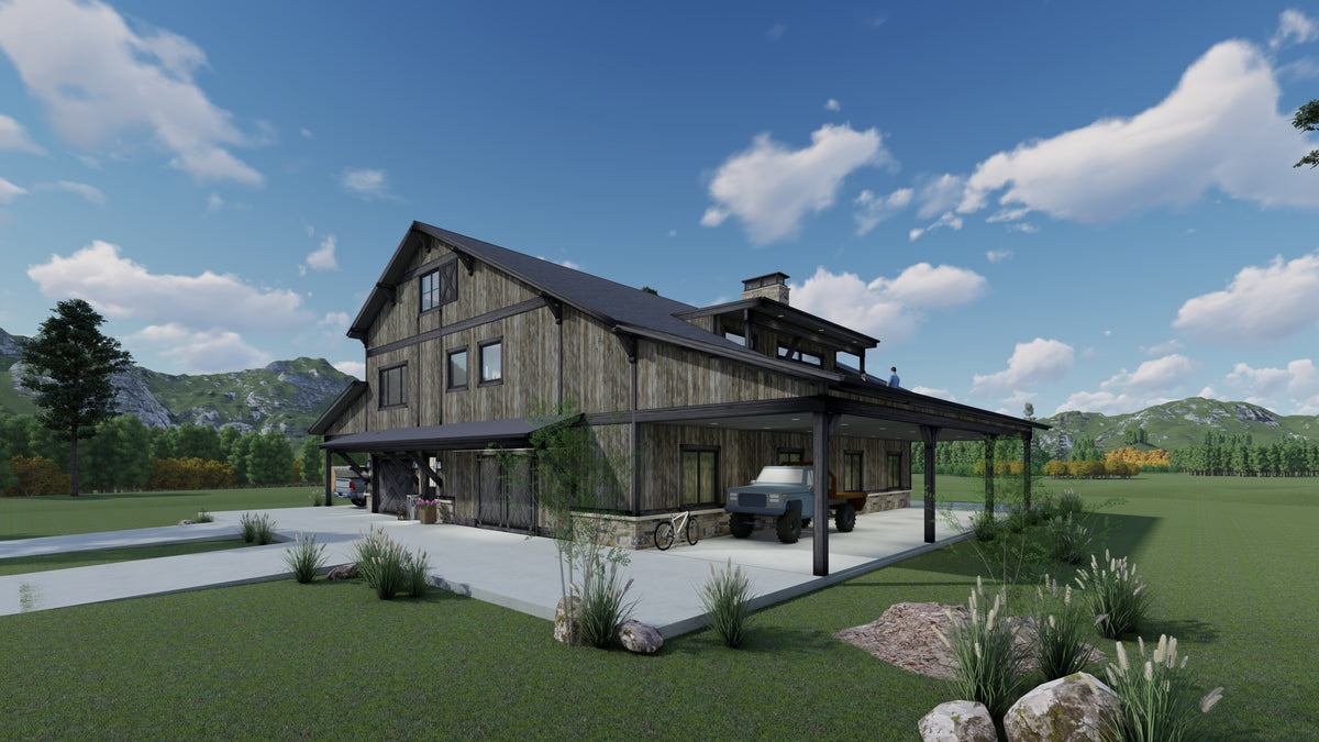 Three-Level Barndominium with Dual Master Suites and Loft Living