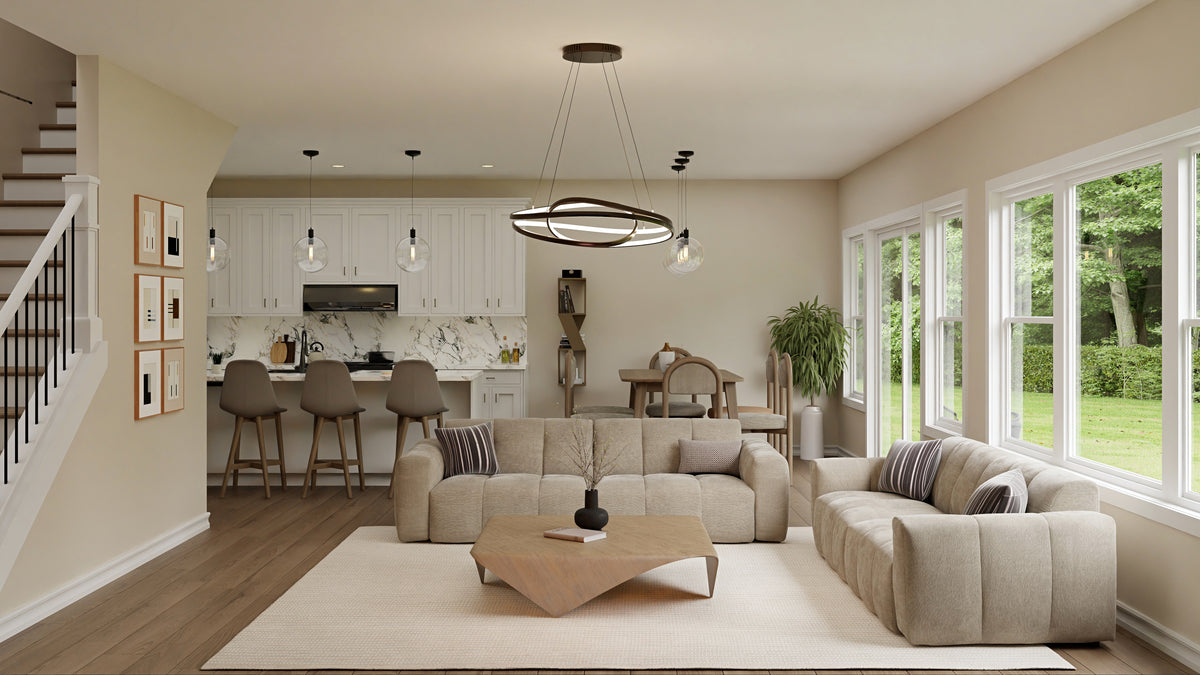 AJ7710-A Modern Farmhouse Great Room, 3 Bedrooms, 2.5 Bathrooms | Plan 1059