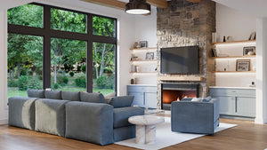 AJ7641-A Modern Transitional House Great Room, 3 Bedrooms, 2 Bathrooms | Plan VD1065 