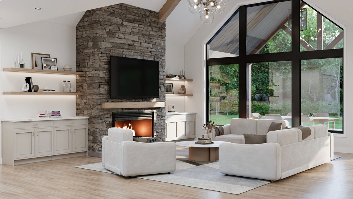 AJ8093-A Modern Farmhouse Great Room, 3 Bedrooms, 2.5 Bathrooms | VD1069 House Plan 