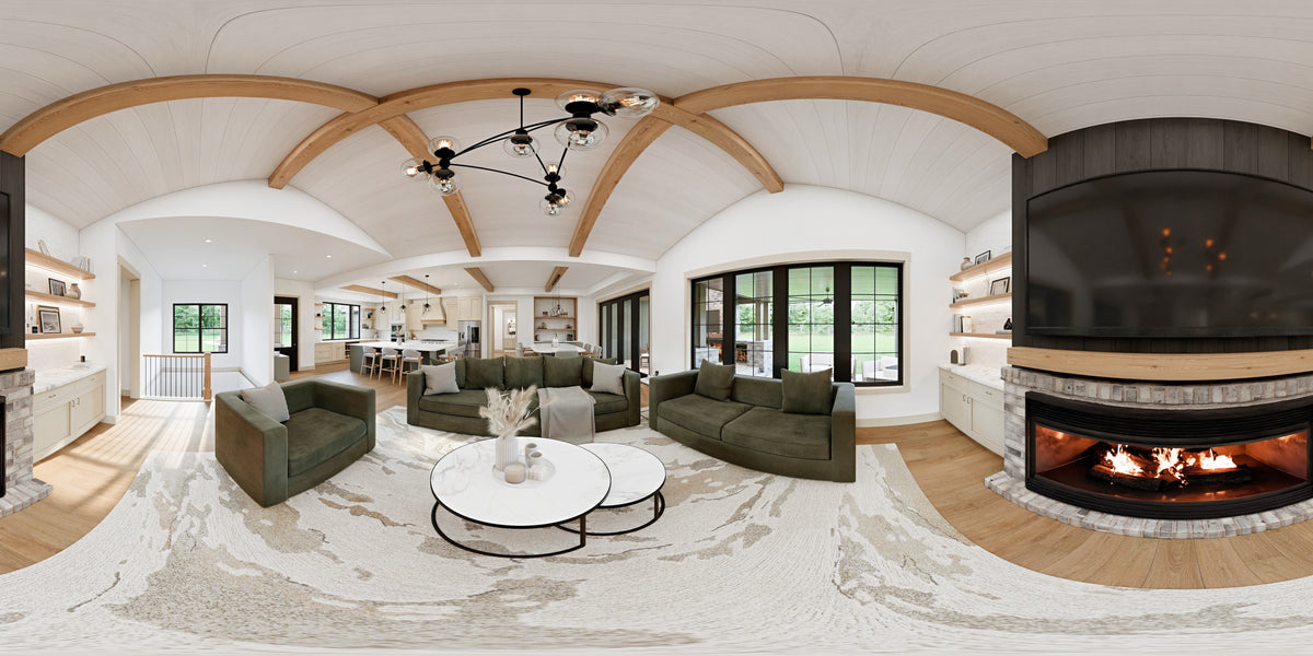AJ7855-A Modern Farmhouse Great Room Panorama, 2 to 3 Bedrooms, 2.5 Bathrooms | Plan VD1066