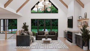 AJ7980-A Modern Farmhouse Great Room, 3 Bedrooms, 4.5 Bathrooms | Plan 1068 