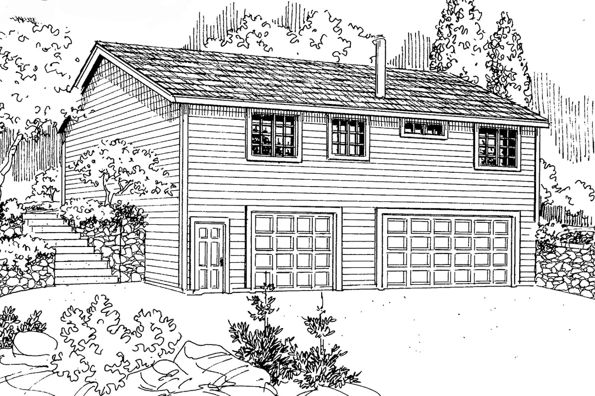 AM7218-A Garage with Living- Exterior