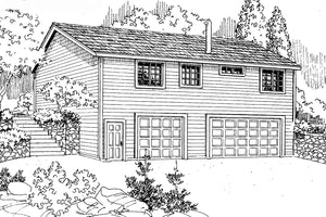 AM7218-A Garage with Living- Exterior