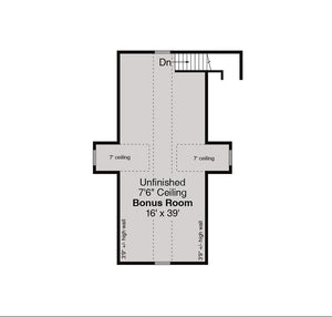AM7204-A Garage Floor Plan with Bonus Room