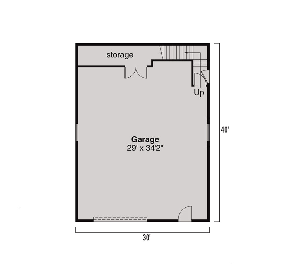 AM7204-A Garage Plan with Bonus Garage Floor Plan