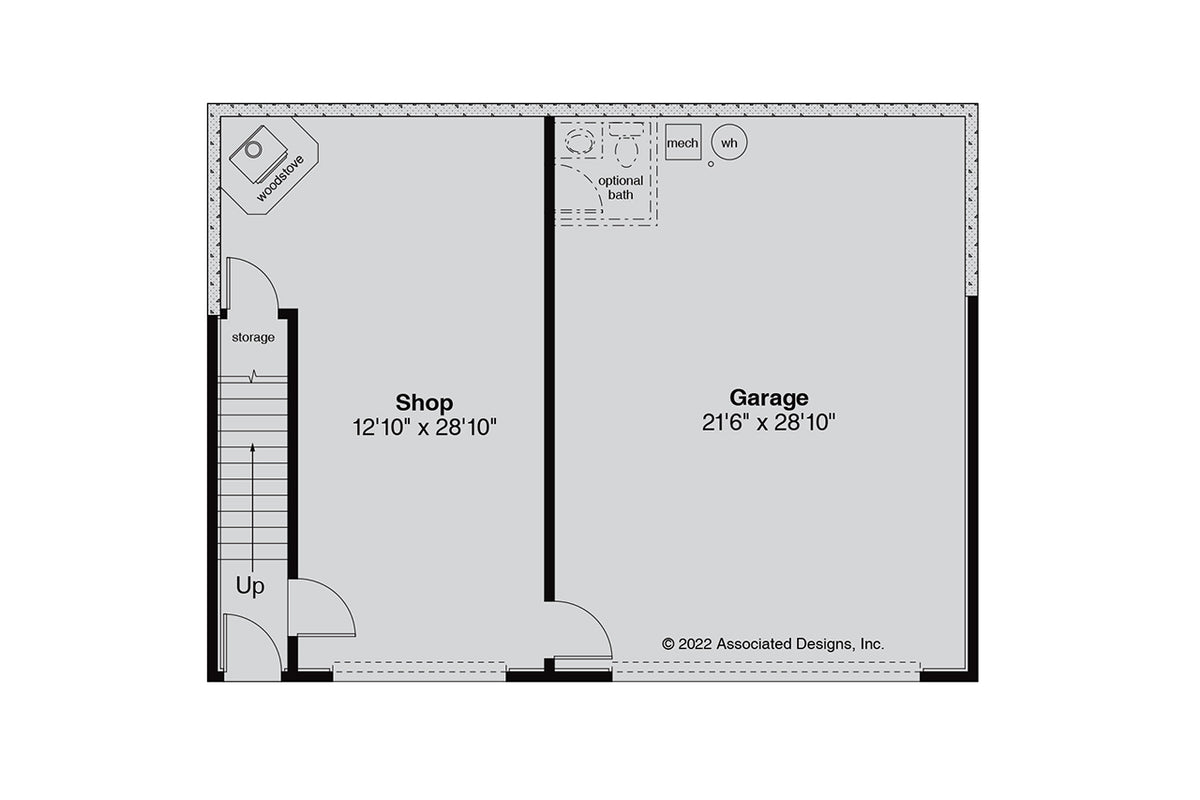 AM7218-A Garage with Living Floor Plan