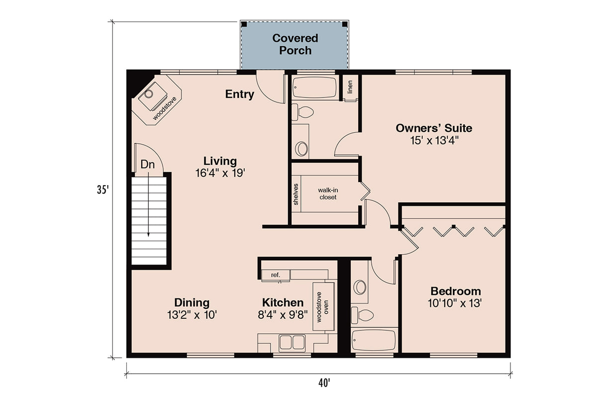 AM7218-A Garage with Living Floor Plan-2